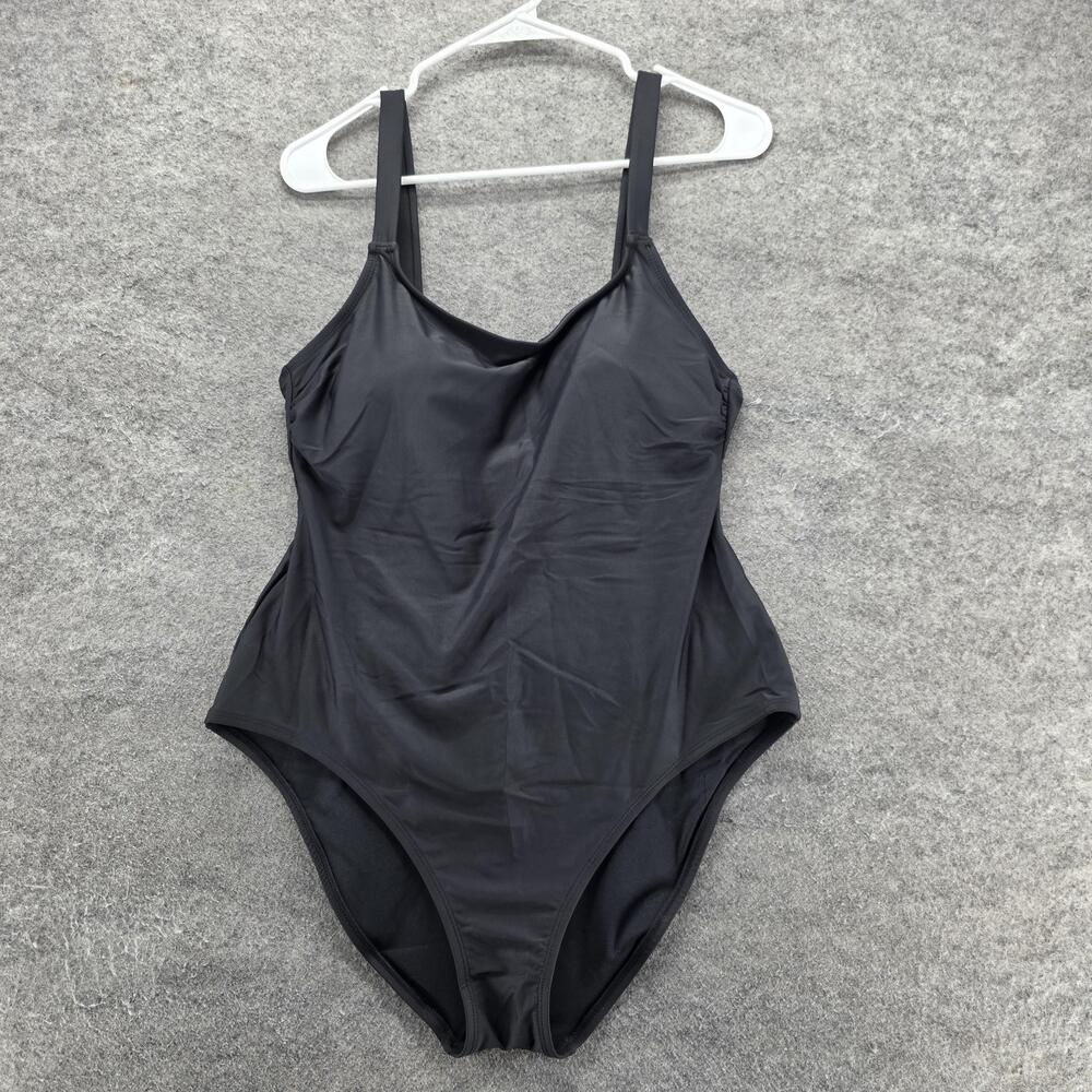 Hurley One Piece Womens XL Black Lined Built-In Bra Adjustable Strap Swimwear